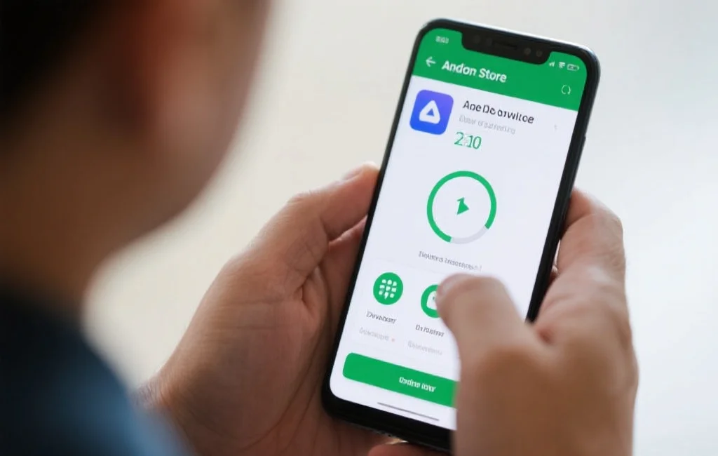 Android设备下载风暴app下载过程图